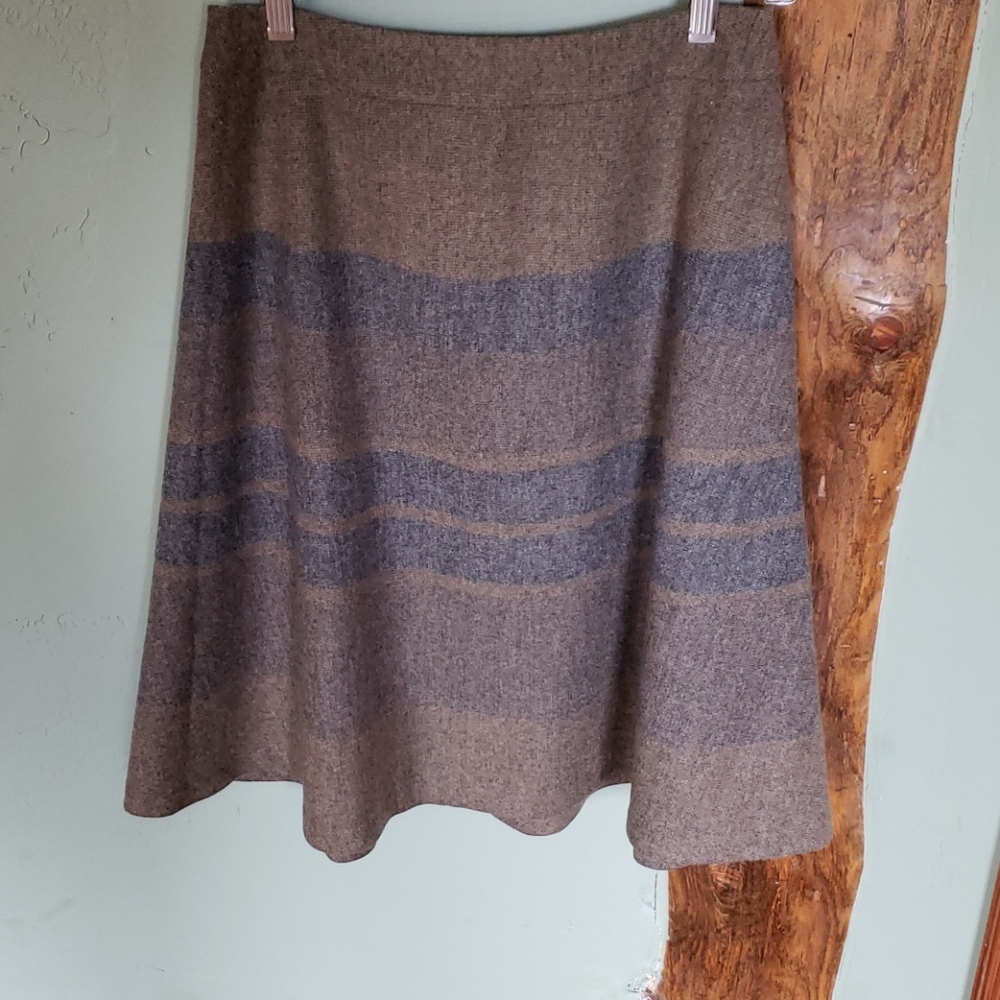 Aline Pendleton brown striped wool skirt size 4